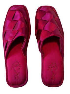Sam Edelman Satin Braided Slide Mules - Fuchsia